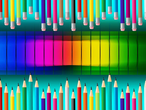 Kleur potloden geeft kleurrijke onderwijs en begeleiding — Stockfoto