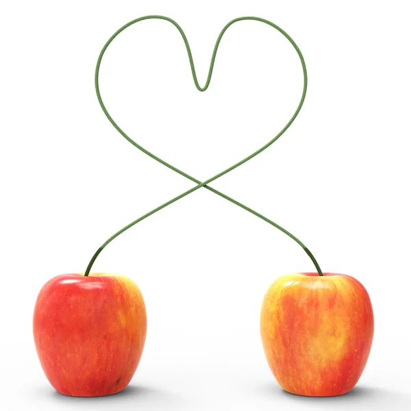 Apple Heart Indica San Valentino e amore — Foto Stock