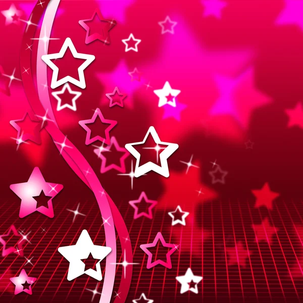 Background Red Indicates Abstract Twirl And Stars — Stock Photo, Image