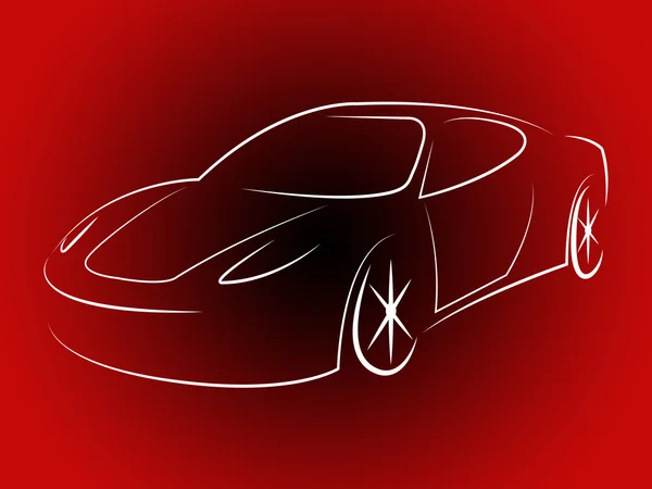 Иллюстрация Sportscar указывает на дизайн мотошоу и стиль — стоковое фото
