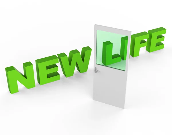 New Life Shows Start Again And Door — Stock Photo, Image