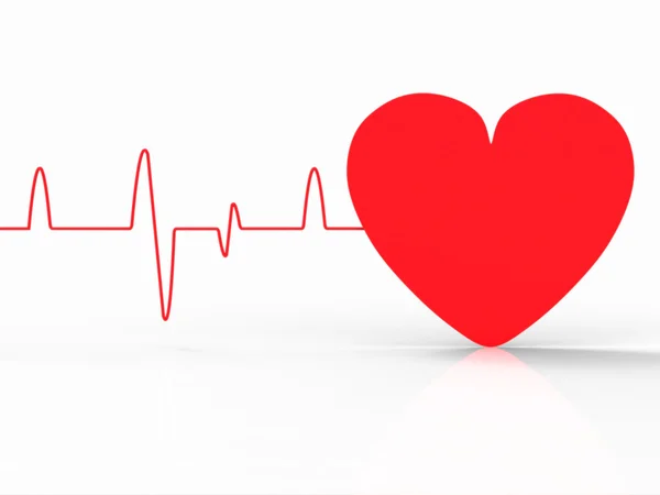 Heart Pulse Indicates Empty Space And Beat — Stock Photo, Image