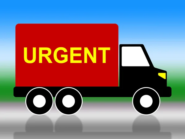 Truck Urgent Shows Critical Freight And Transporting — Stock Photo, Image