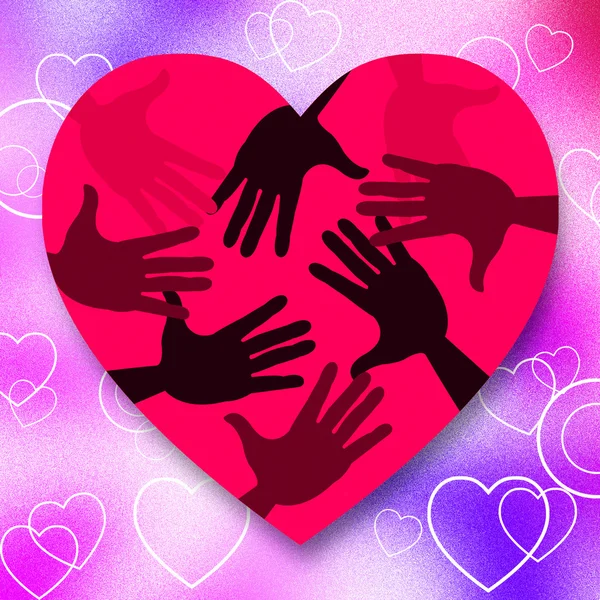 Hands Pink Means Valentines Day And Arm — Stock Photo, Image