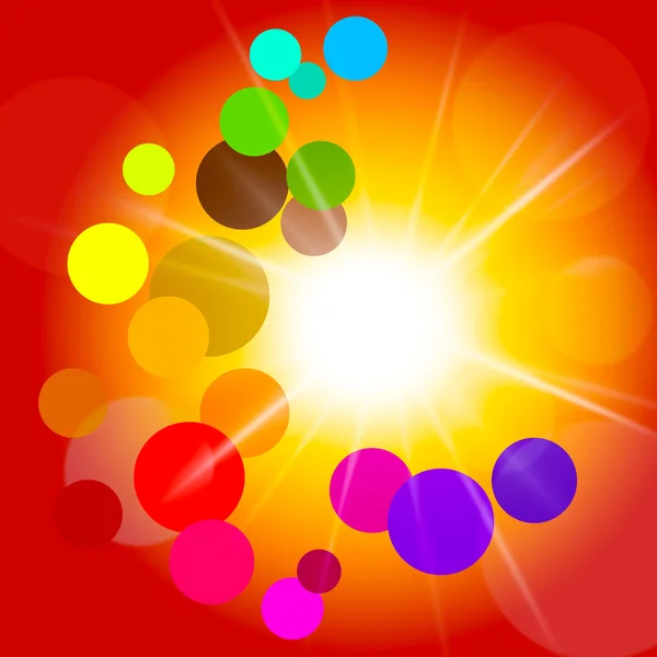 Circles Sun Indicates Light Burst And Summer — Stock Photo, Image