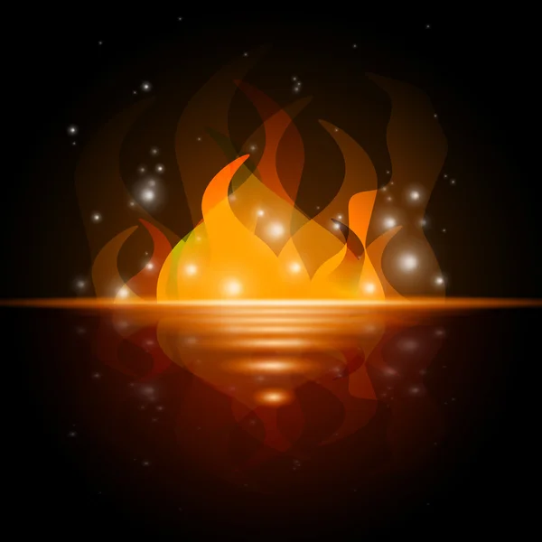 Deniz yıldızı gösterir yanan ateş ve alev — Stok fotoğraf