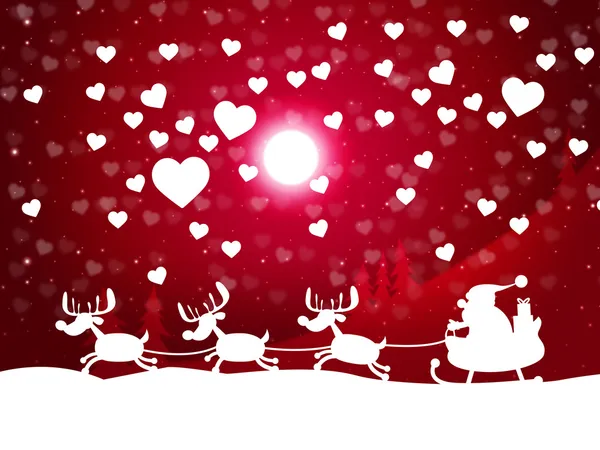 Snow Xmas Shows Merry Christmas And Celebrate — Stock Photo, Image