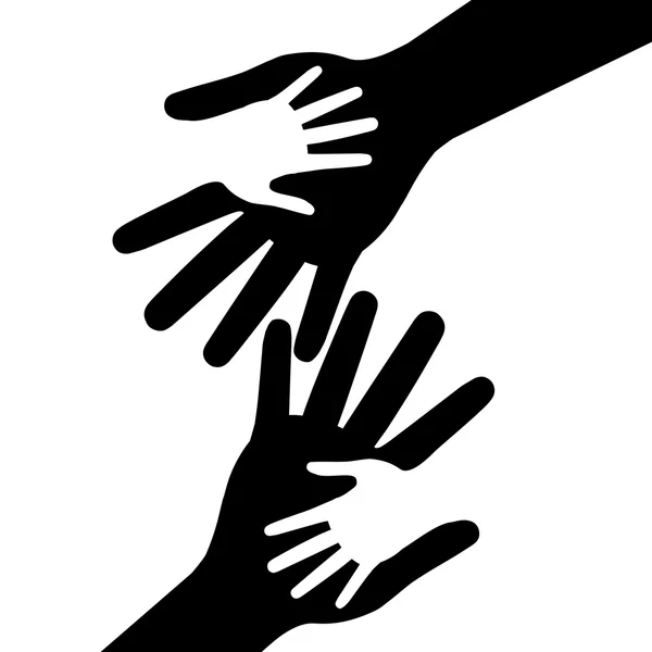 Segurando as mãos Representa a mãe Multiétnico e pai — Fotografia de Stock