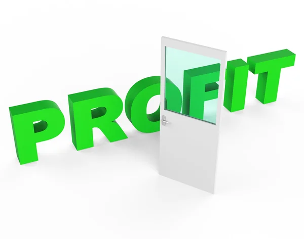 Profit Door rappresenta i profitti Reddito e successo — Foto Stock