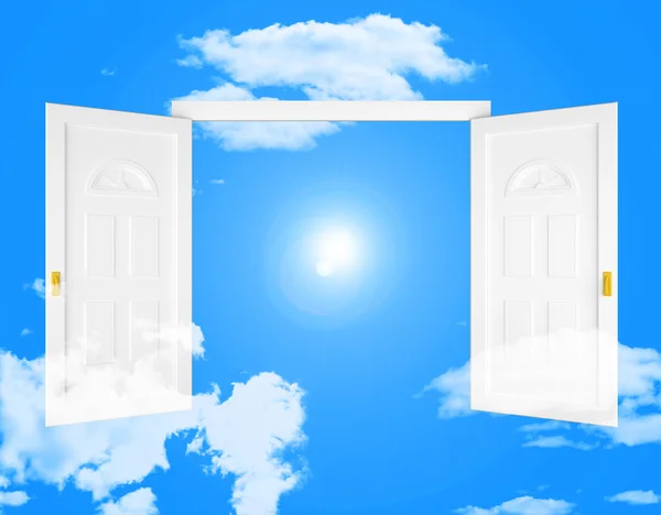 Sky Doorway Shows Doorways Doors And Eternity — Stock Photo, Image