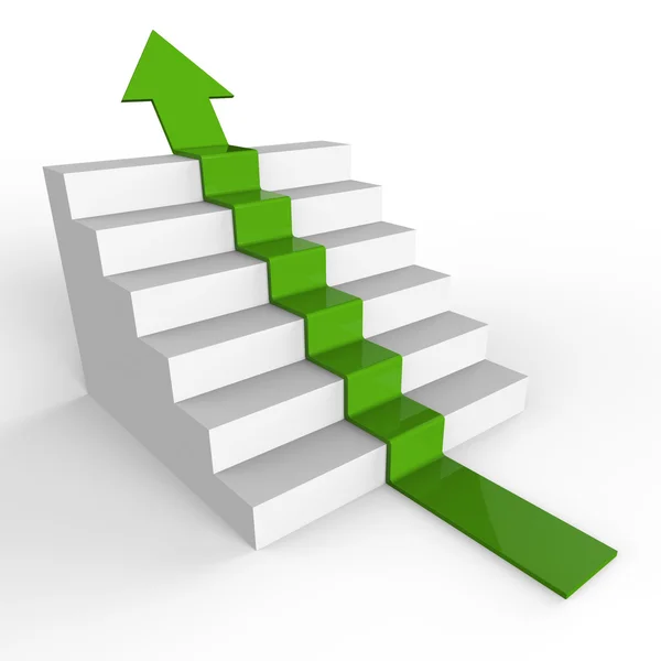 Win Arrow Shows Upwards 1St And Ascend — Stock Photo, Image
