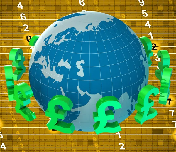 Pounds Forex Means Worldwide Trading And Currency — Stock Photo, Image