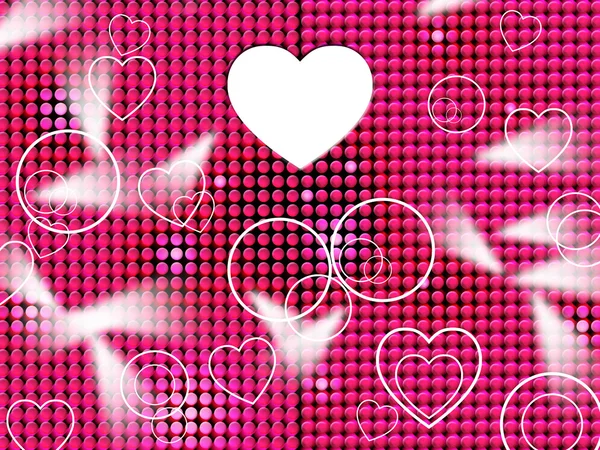 Hearts Grid Means Lightsbeams Of Light And Affection — Stock Photo, Image