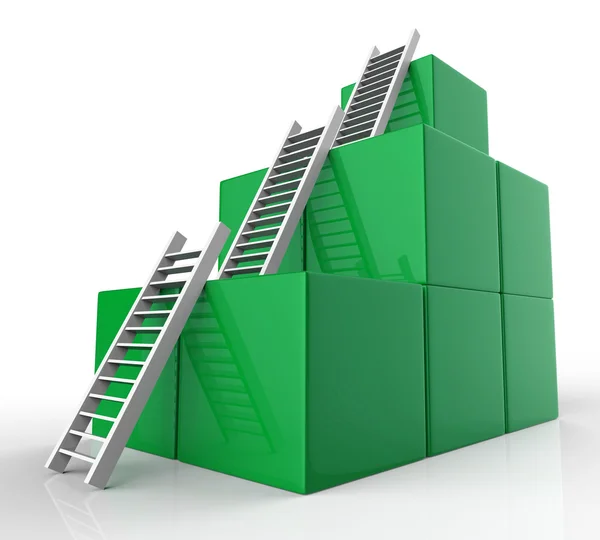 Growth Ladders Represents Victorious Victory And Rise — Stock Photo, Image
