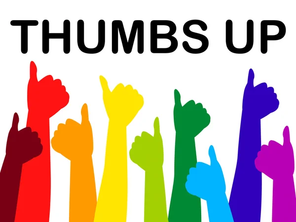 Thumbs Up Means All Right And Agree — Stock Photo, Image