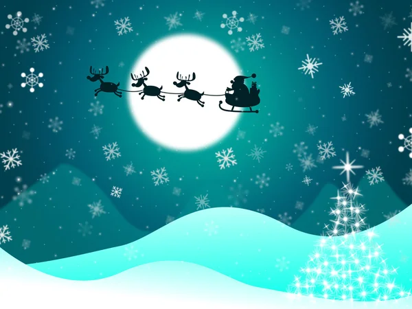 Árbol de Navidad significa Luna Llena y Navidad — Foto de Stock