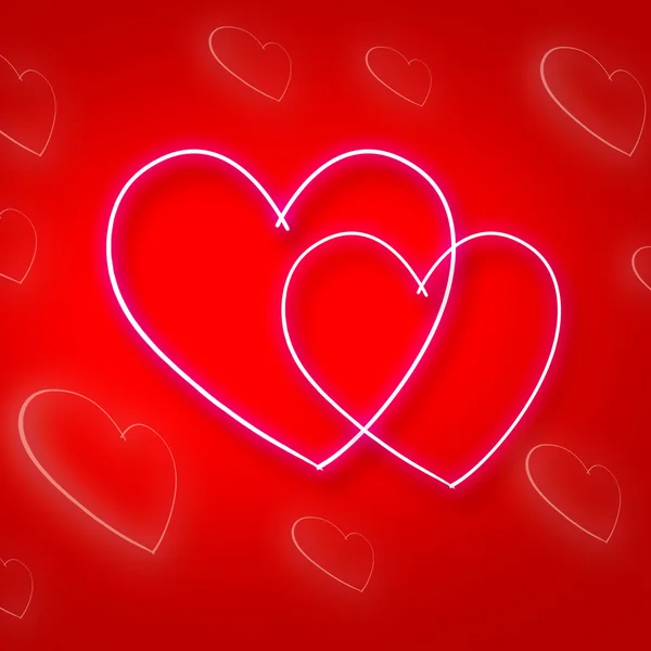 Intertwinted Hearts Shows Valentine's Day And Background — Stock Photo, Image
