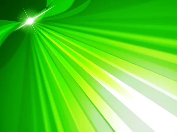 Zelené paprsky znamená světlo praskla a záře — Stock fotografie