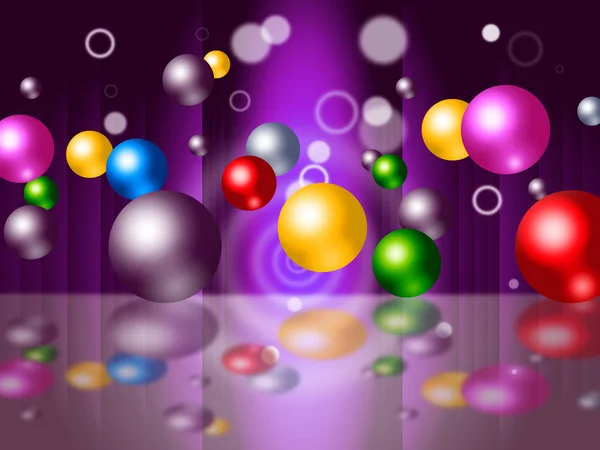 Sphere Bouncing représente des sphères colorées et vibrantes — Photo