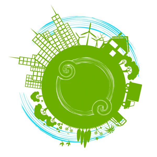 Eco City Represents Earth Day And Cityscape — Stock Photo, Image
