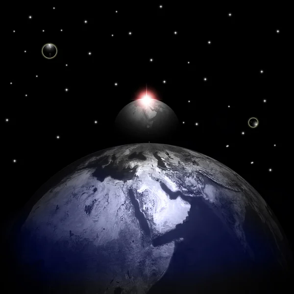 Dünya Dünya Dünya ve güneş sistemi temsil eder. — Stok fotoğraf