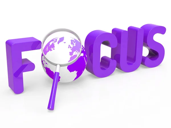 Focus Magnifier Represents Focused Research And Concentration — Stock Photo, Image