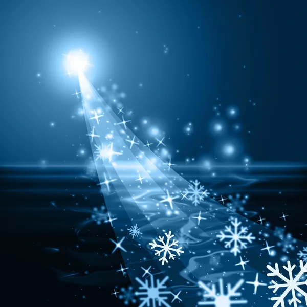 Glow Snowflake Shows Ice Crystal And Blazing — Stock Photo, Image