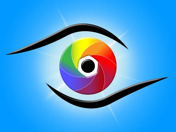 El azul del ojo representa la muestra de color y el color — Foto de Stock