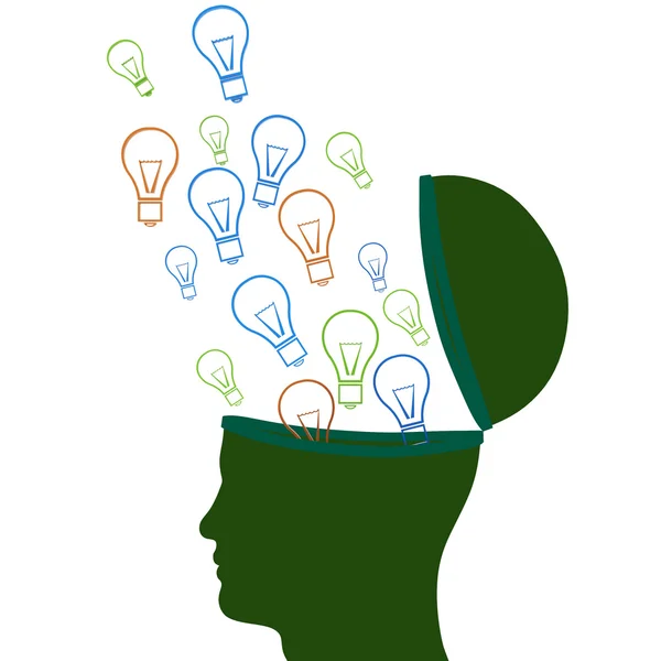 Denk-Idee zeigt Innovationen Rücksichtnahme und kreative — Stockfoto