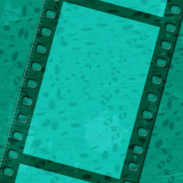 Green Filmstrip Means Text Space And Background — Stock Photo, Image