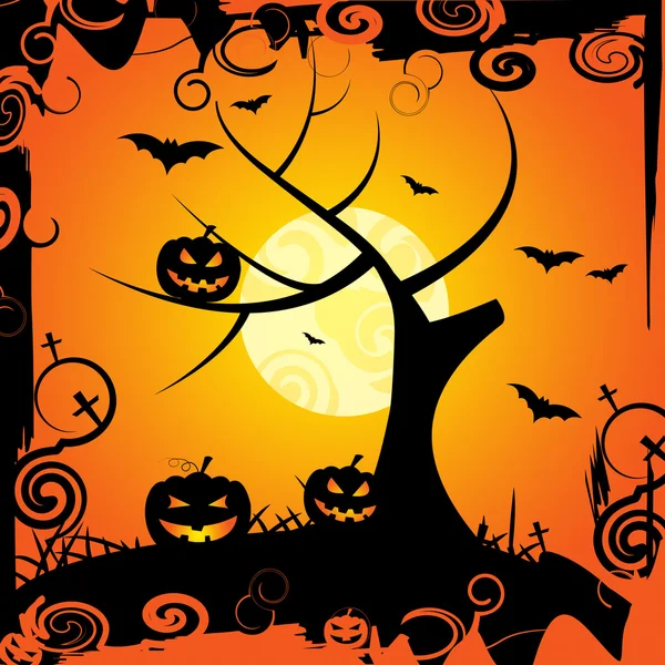 Halloween drzewo oznacza trick lub leczenia i uroczystości — Zdjęcie stockowe