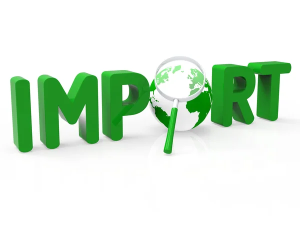 Import Worldwide Means Buy Abroad And International — Stock Photo, Image