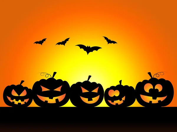 Netopýři halloween označuje trick nebo léčbě a oslava — Stock fotografie
