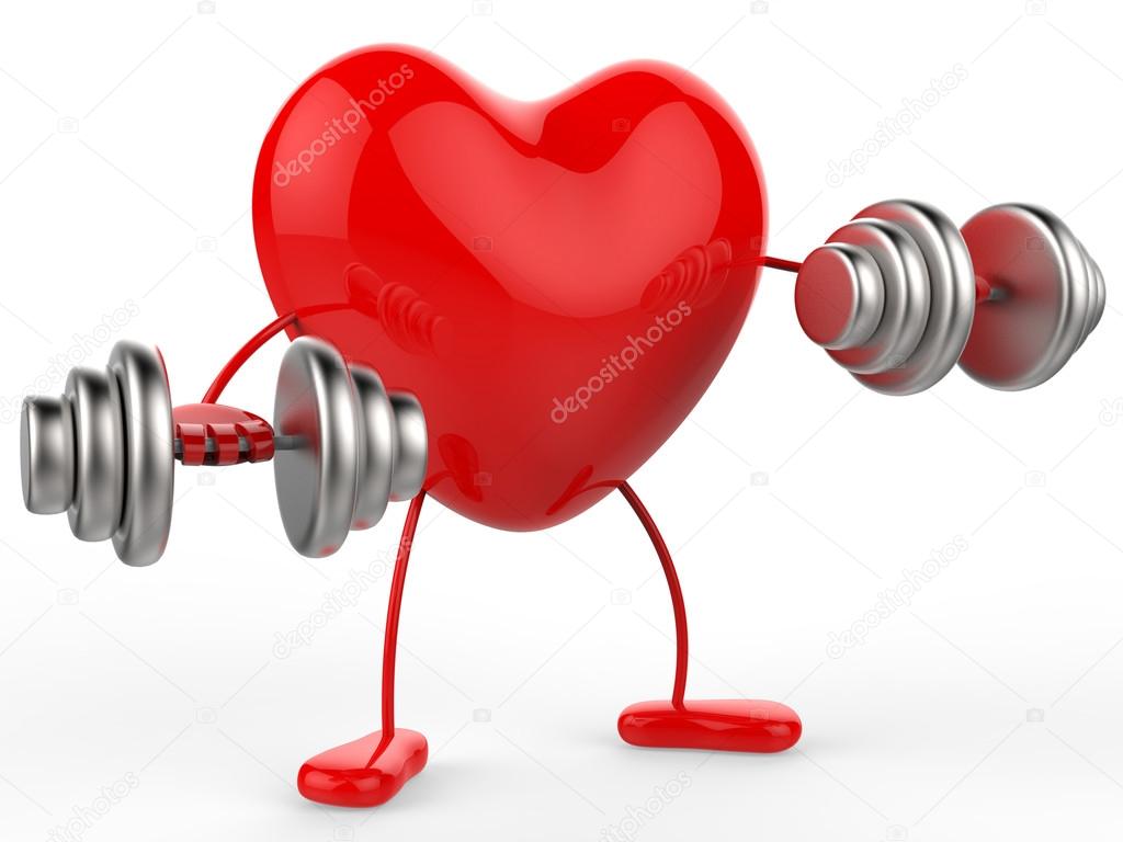 Weights Heart Shows Get Fit And Aerobic — Stock Photo © stuartmiles