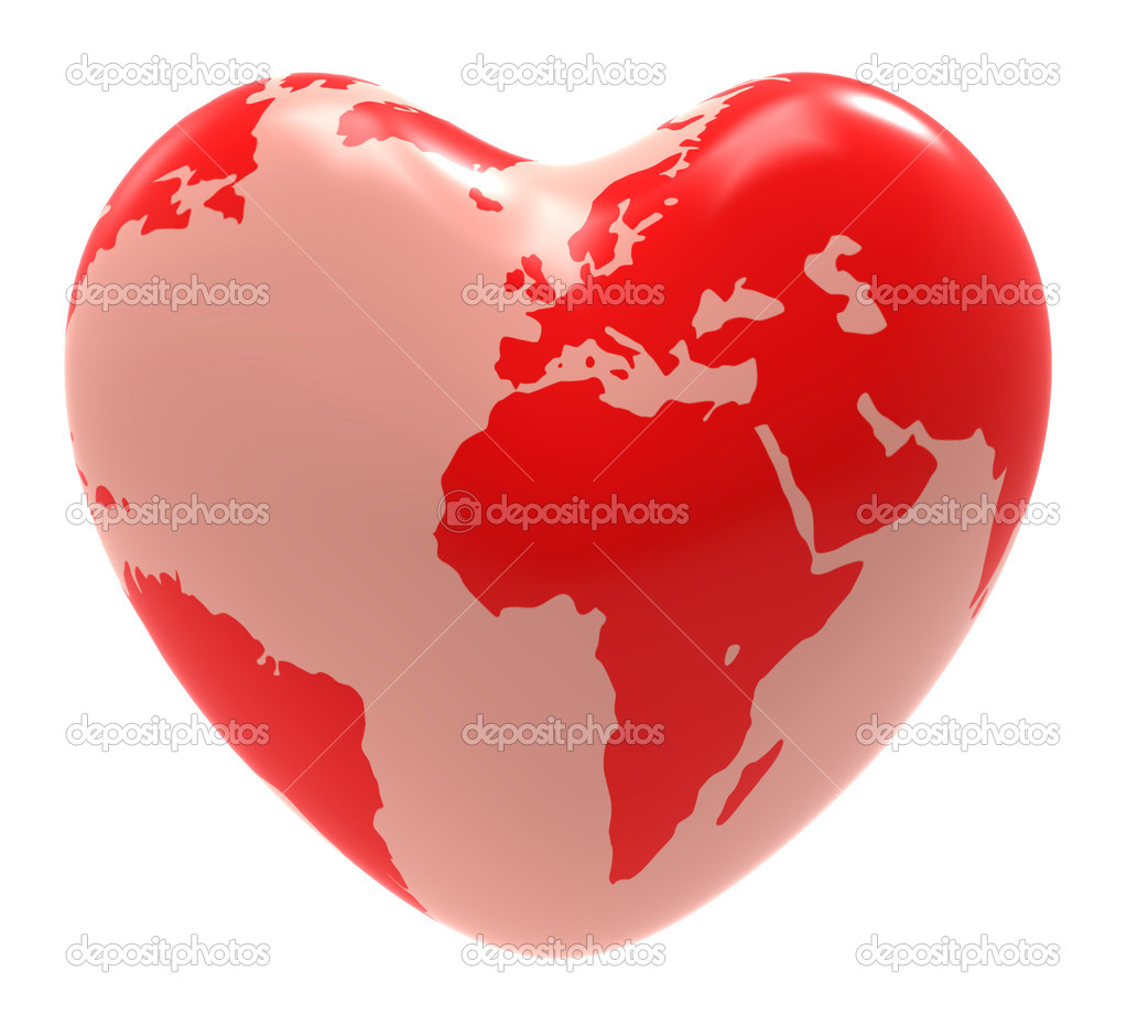 Heart Globe Indicates Valentine Day And Affection