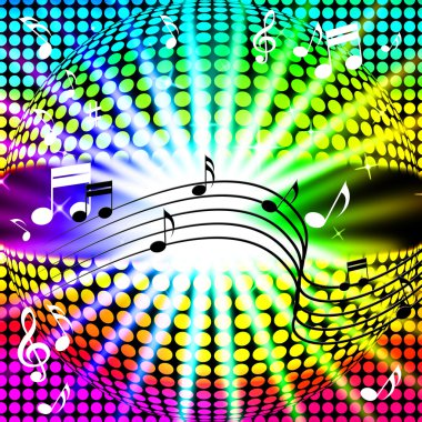 dans şarkıları ve kiriş müzik disko topu arka plan gösterir