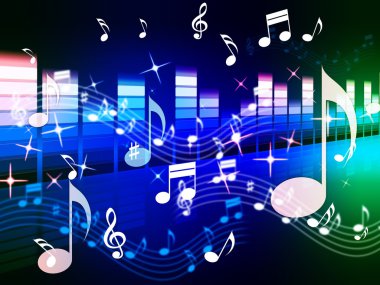 Multicolored Music Background Shows Song RandB Or Blue clipart