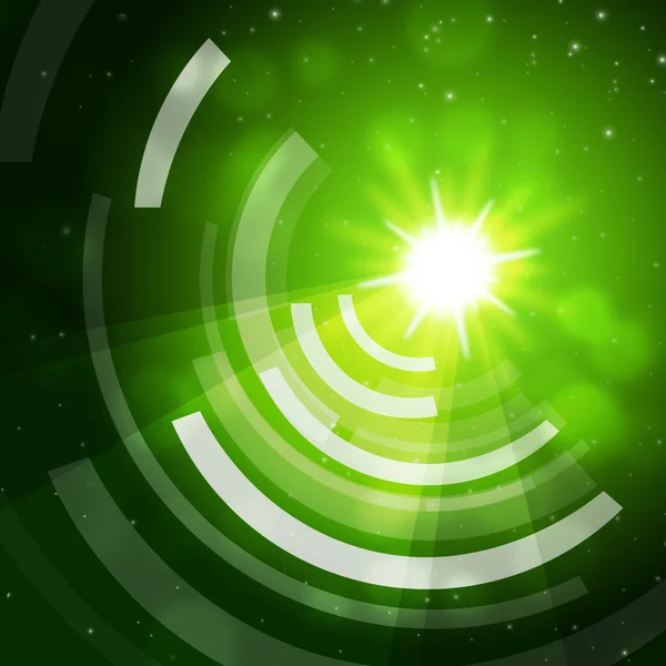 Green Sun Background Means Giving Offf Frequencie — Stock Photo, Image