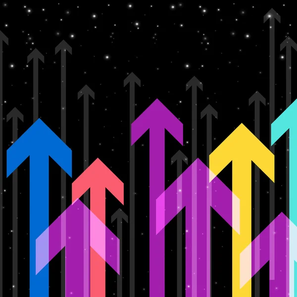 Fundo de setas pretas significa para cima direção ou Ris — Fotografia de Stock