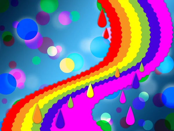 Rainbow Spots Background Means Painted And Dotted — Stock Photo, Image