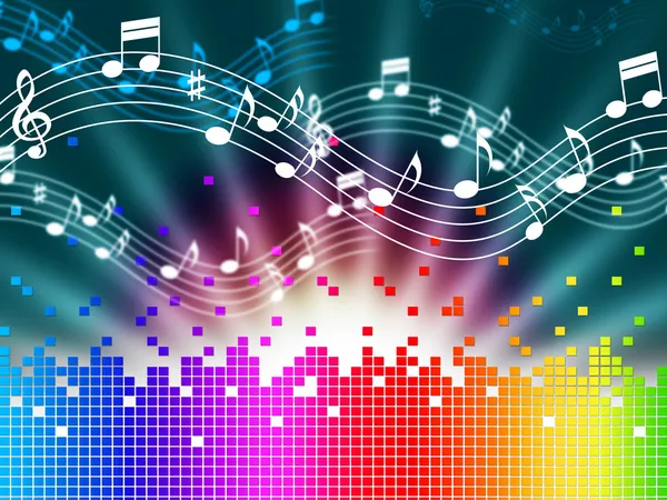 Rainbow Music Background Means Melody Singing And Soundwave — Stock Photo, Image