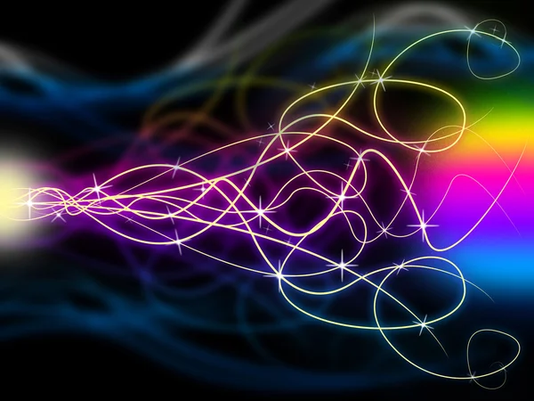 Squiggles Background Means Swirly Lines At Nigh — Stock Photo, Image