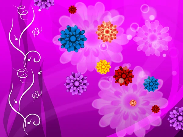 Purple Floral Background Means Colorful Flowers And Petals — Stock Photo, Image