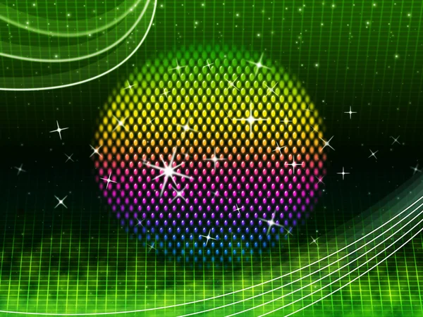 Colorful Ball Background Means Green Grid And Sparkle — Stock Photo, Image