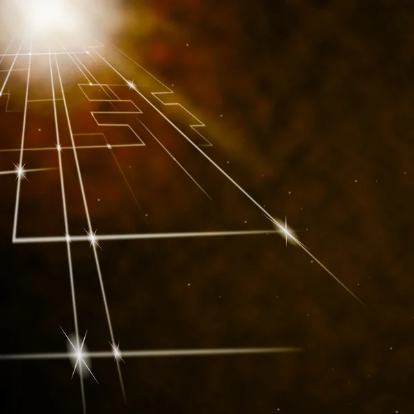 Fundo do circuito laser mostra linhas brilhantes ou Concep — Fotografia de Stock