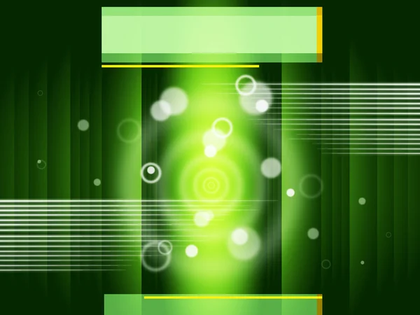 Зелені кола Тло показує бульбашки і пряму лінію — стокове фото