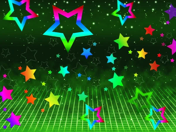 Rainbow Stars Background Shows Heaven And Astronom — стоковое фото