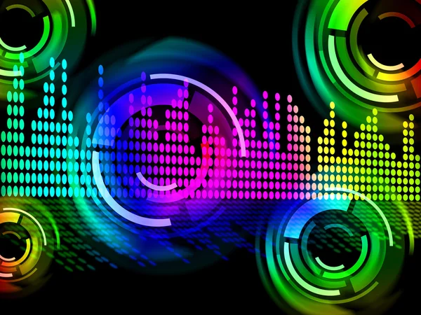 Digital musik slår bakgrund innebär elektronisk musik eller ljud-f — Stockfoto