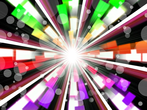 Wheel Background Shows Rainbow Beams And Bubble — Stock Photo, Image