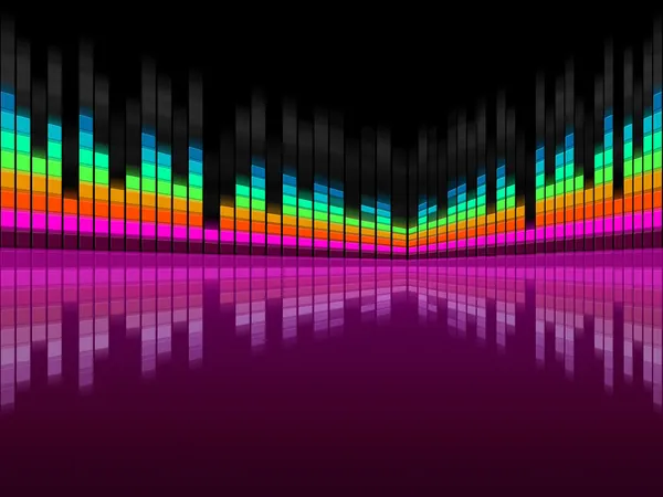 Purple Soundwaves Background Shows DJ Music And Song — Stock Photo, Image